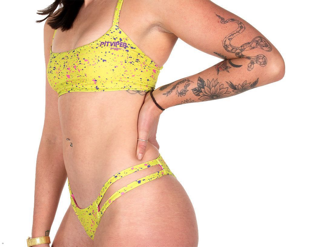 Pit Viper 1993 Splatter Bikini Bottom Yellow | UK GRSKWJ-751