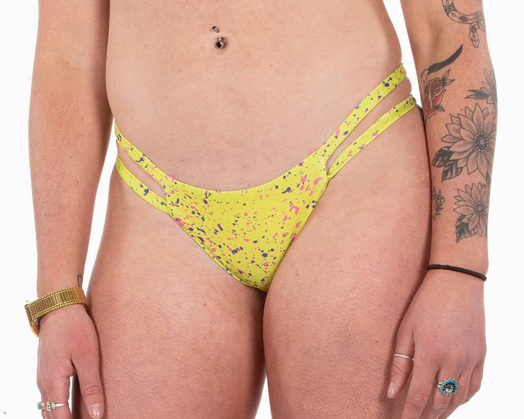 Pit Viper 1993 Splatter Bikini Bottom Yellow | UK GRSKWJ-751