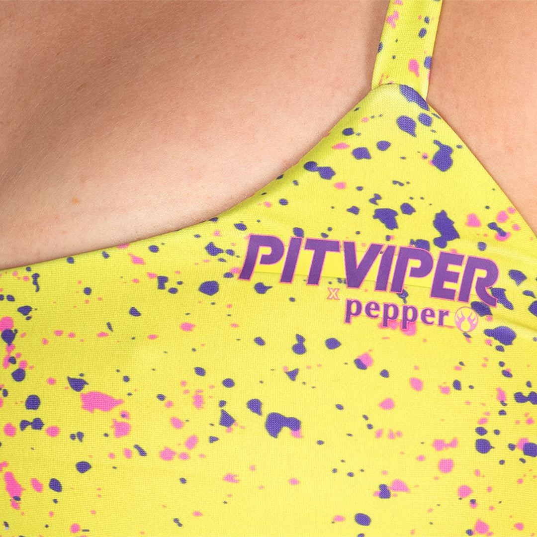 Pit Viper 1993 Splatter Bikini Top Yellow | UK YIEFSD-942