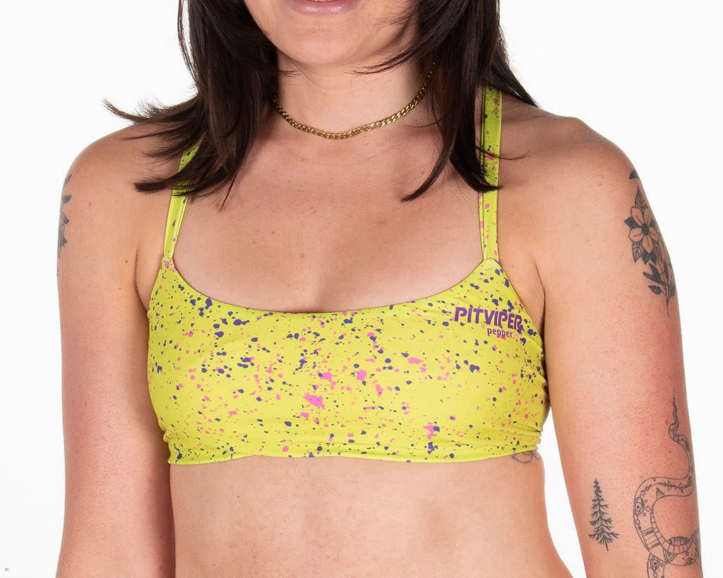 Pit Viper 1993 Splatter Bikini Top Yellow | UK YIEFSD-942