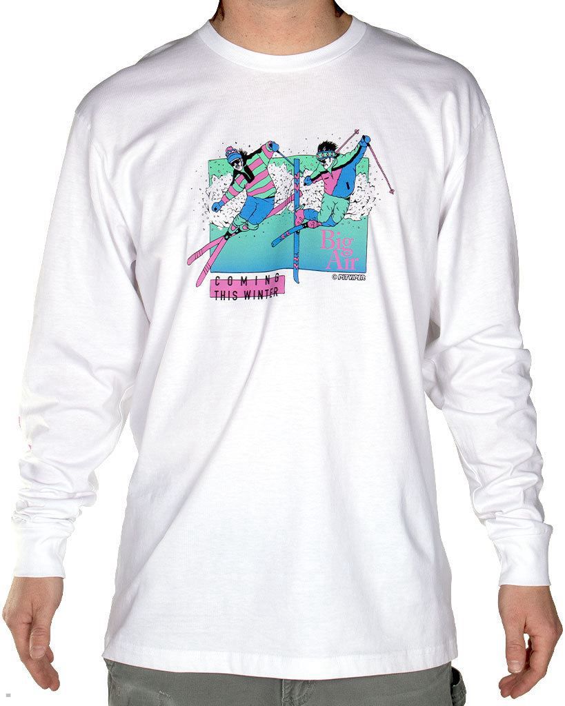 Pit Viper Big Air Long Sleeve Shirts White | UK CBXAUO-243