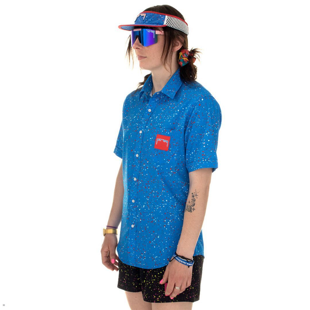 Pit Viper Blue Ribbon Party Shirts Blue | UK UKVRAT-543