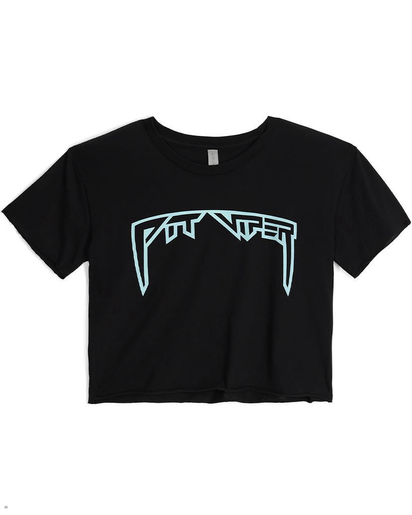 Pit Viper Copacabana Fangs Black Crop T-Shirts Black | UK IJPXZG-465