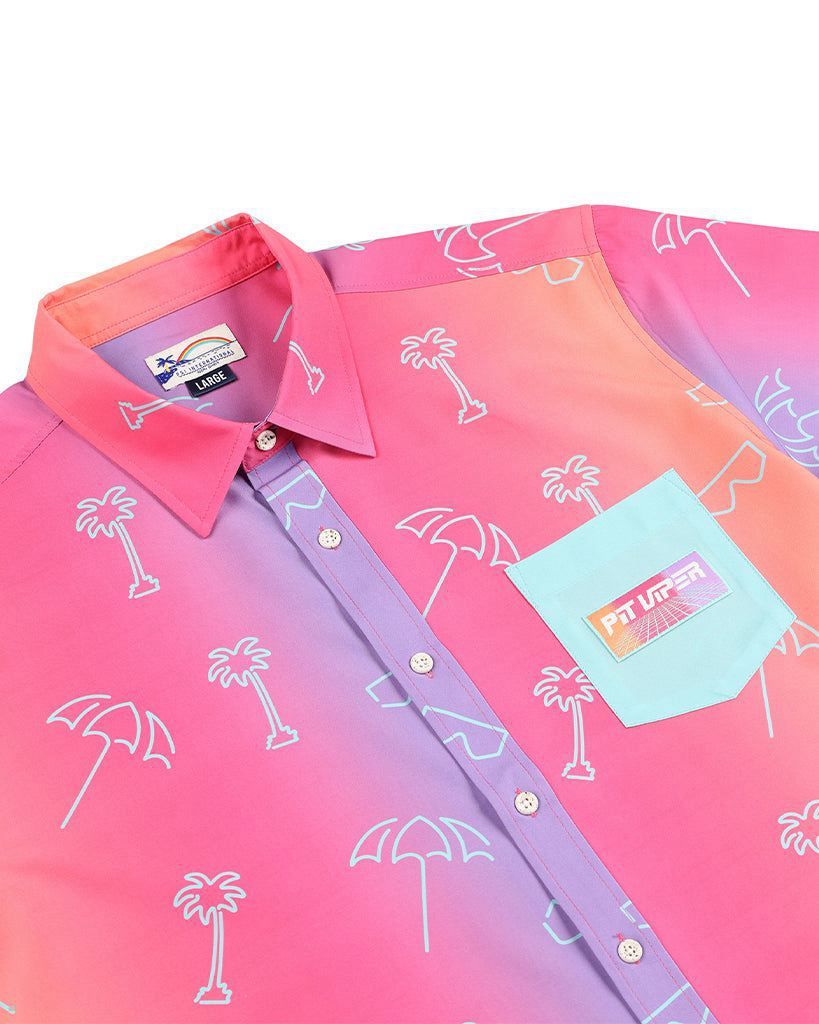 Pit Viper Copacabana Party Shirts Pink | UK RSOFNK-983