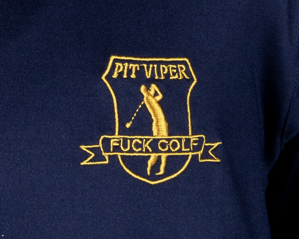 Pit Viper Fuck Golf Tech Polo Shirts Navy | UK EWTPSK-196