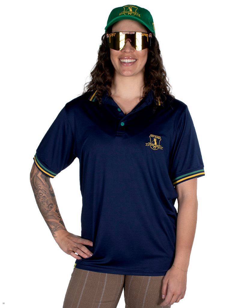 Pit Viper Fuck Golf Tech Polo Shirts Navy | UK EWTPSK-196