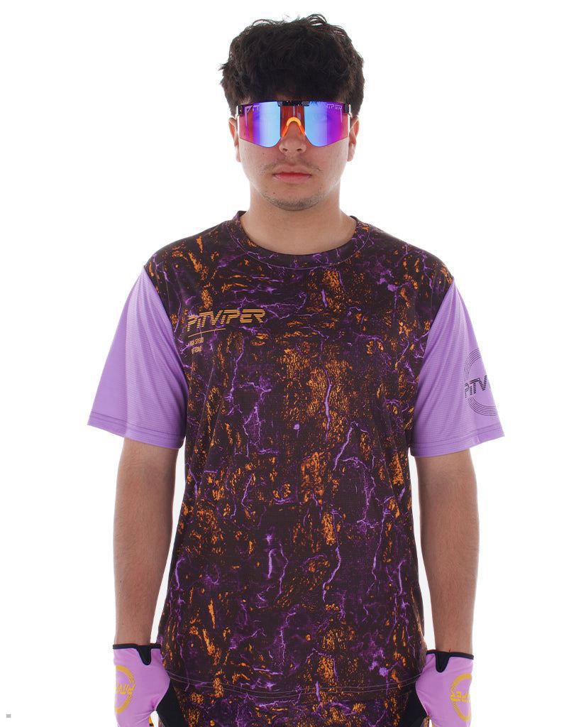 Pit Viper High Speed Off Road II Short Sleeve Jersey Purple | UK BEHMLV-940