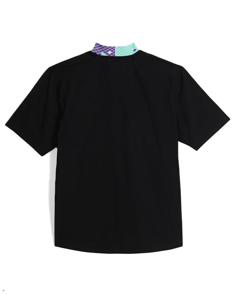 Pit Viper Naples Hi Collar T-Shirts Black | UK MXRAFK-845