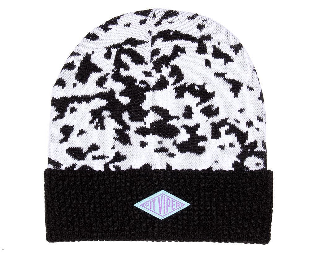 Pit Viper Nightman Beanie Hats White Black | UK FYORXE-587