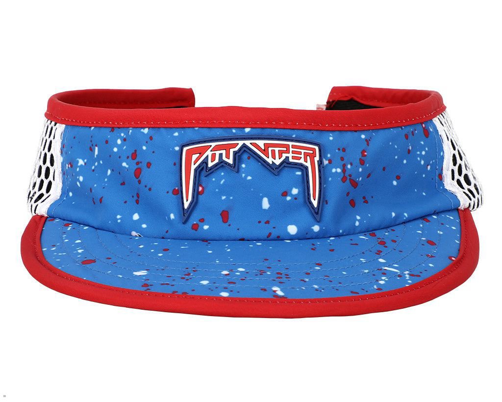 Pit Viper Ribbon Super Visor Hats Blue | UK LFNGAO-975