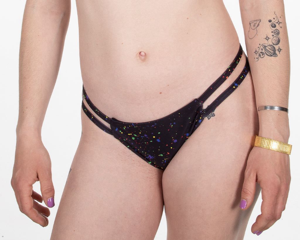 Pit Viper Rollerdome Bikini Bottom Black | UK FJDQNG-932