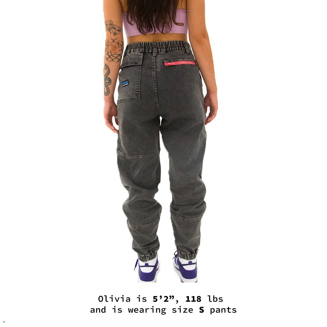 Pit Viper Sport Denim Sports Pants Black | UK JLWFKY-426