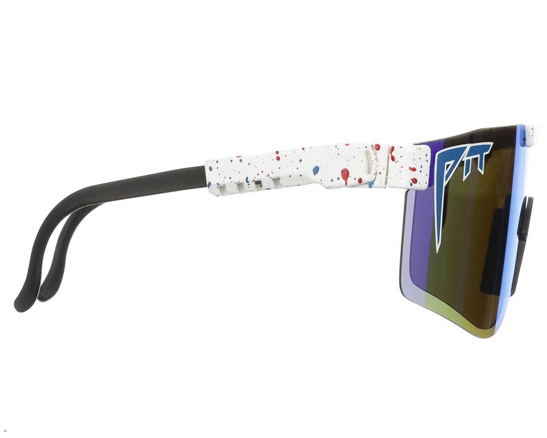 Pit Viper The Absolute Freedom Polarized Double Wide Sunglasses White | UK POXEBV-305