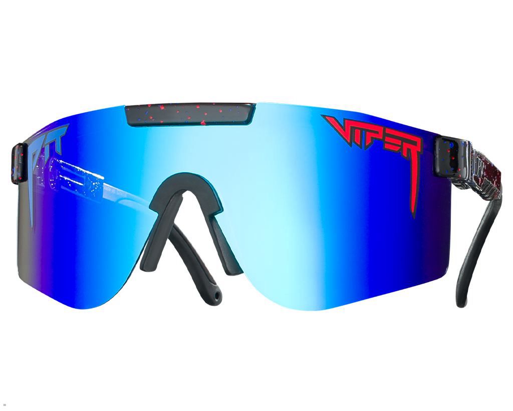 Pit Viper The Absolute Liberty Polarized Double Wide Sunglasses Black | UK UTRVQN-790