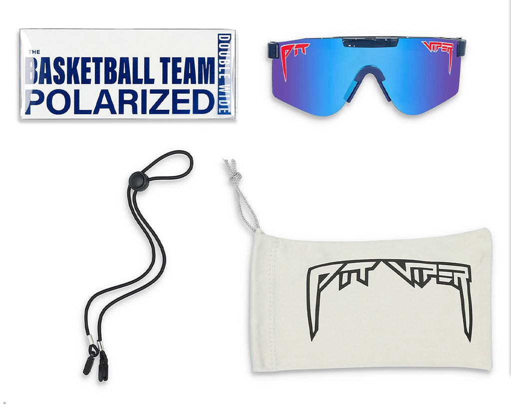 Pit Viper The Basketball Team Polarized Double Wide Sunglasses Blue | UK IXTQJF-531