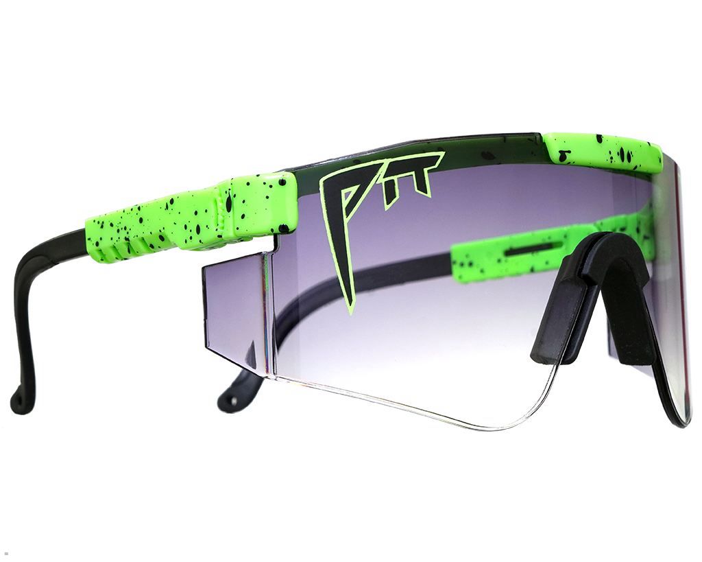 Pit Viper The Boomslang Fade Double Wide Sunglasses Green | UK SEHIYB-790