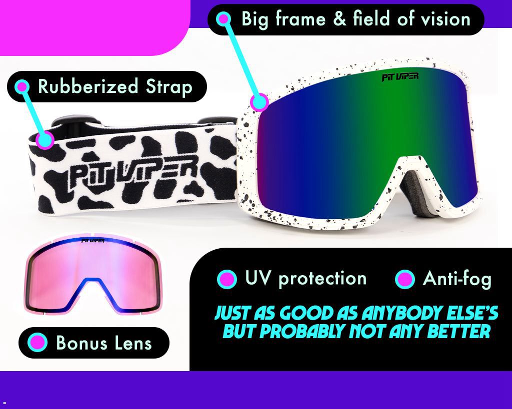 Pit Viper The Cowabunga Gogglés Grande Sunglasses White | UK EYFZKJ-012