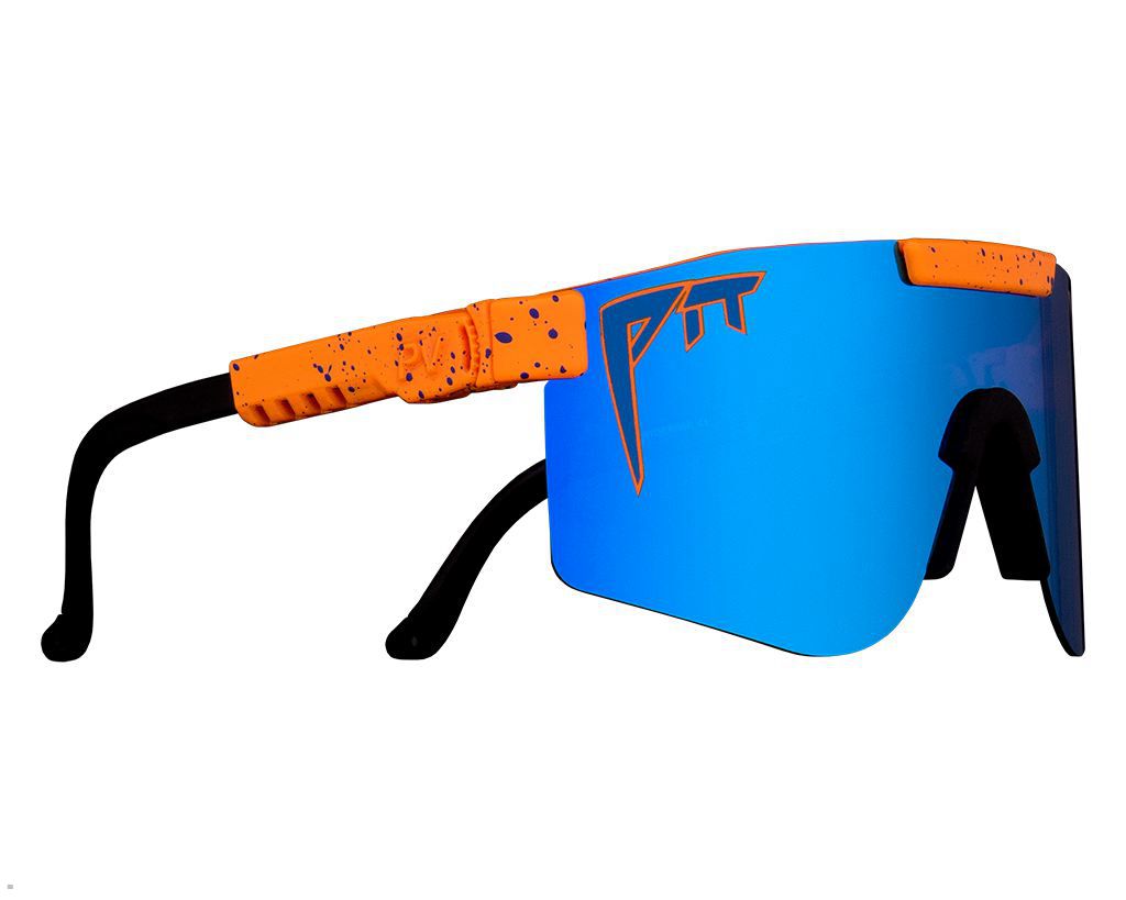 Pit Viper The Crush Polarized Double Wide Sunglasses Orange | UK PBTUMX-109