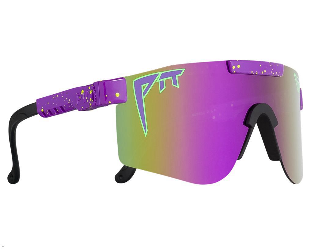 Pit Viper The Donatello Polarized Double Wide Sunglasses Purple | UK ERNVAL-120