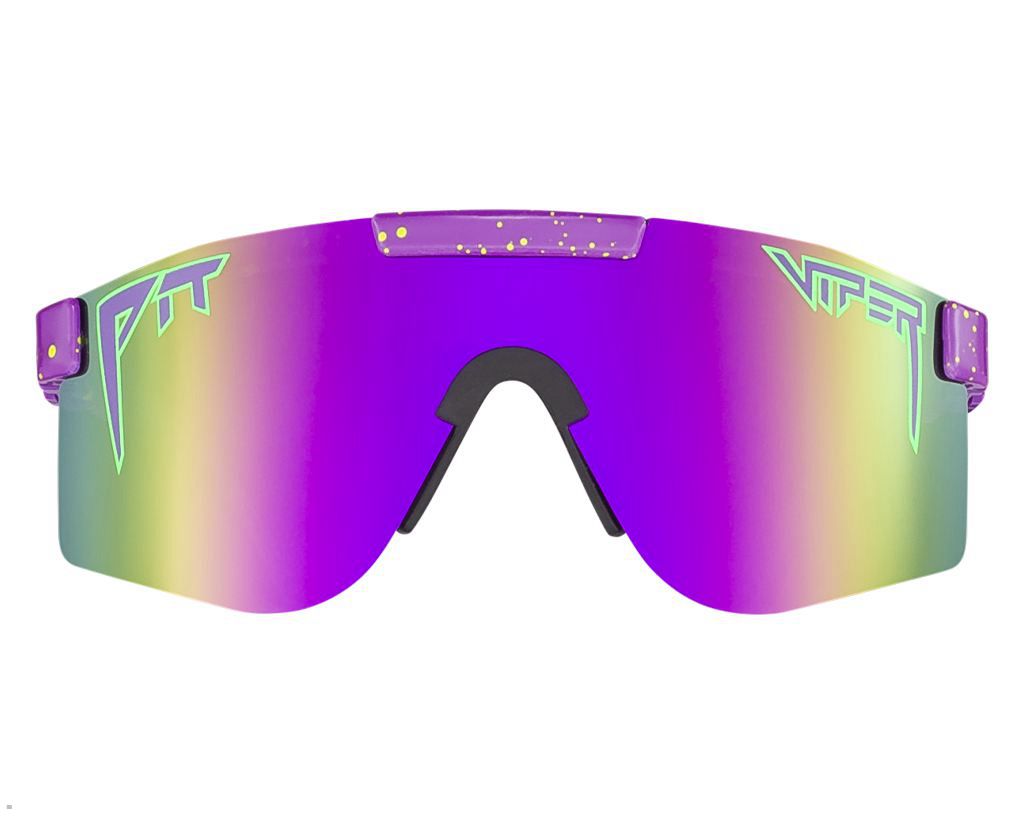 Pit Viper The Donatello Polarized Double Wide Sunglasses Purple | UK ERNVAL-120