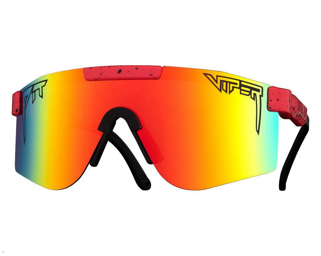 Pit Viper The Hotshot Polarized Double Wide Sunglasses Red | UK QZNPBD-895