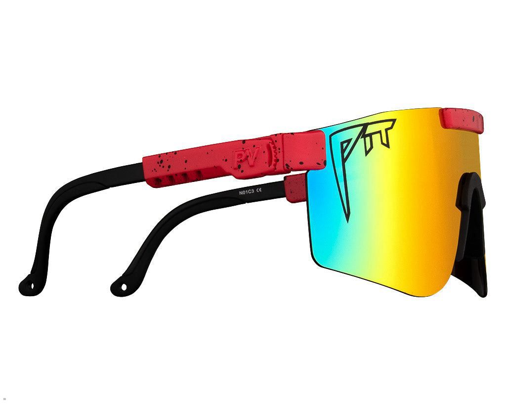 Pit Viper The Hotshot Polarized Double Wide Sunglasses Red | UK QZNPBD-895