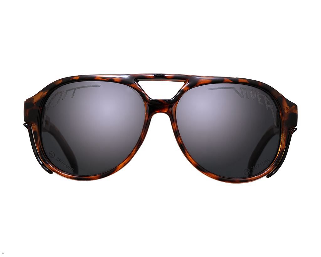 Pit Viper The Land Locked Polarized Exciters Sunglasses Brown | UK ZKJCWR-724