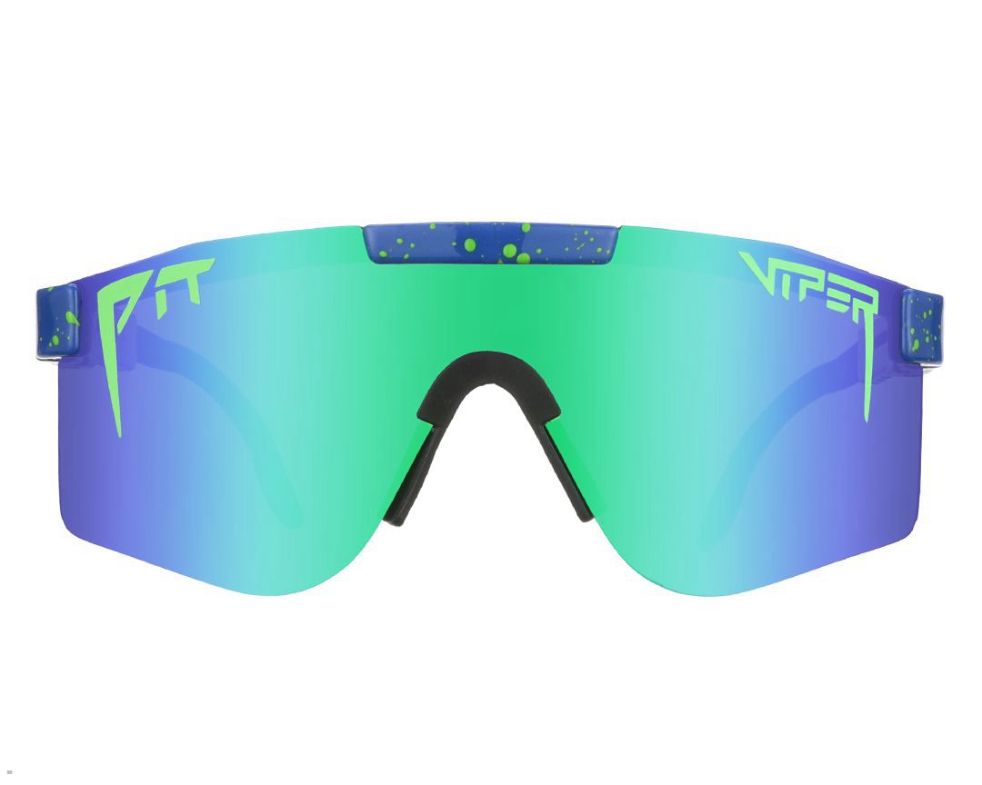 Pit Viper The Leonardo Polarized Double Wide Sunglasses Blue | UK KQNLUW-268