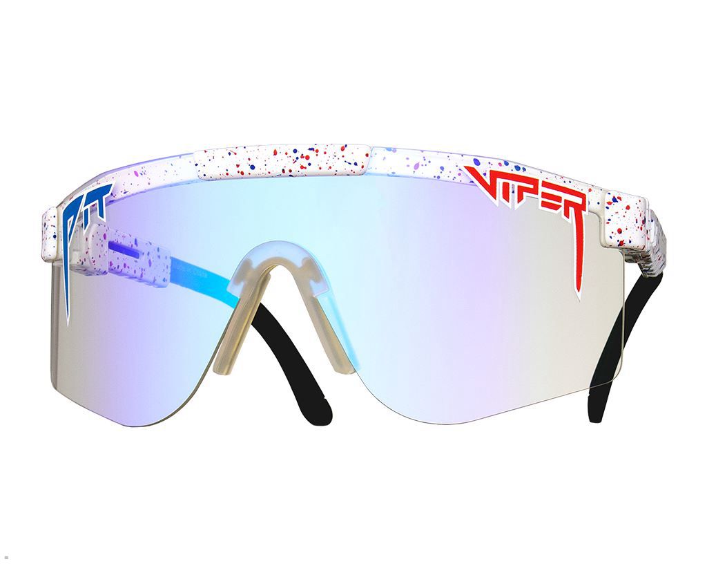 Pit Viper The Merika Night Shades Double Wide Sunglasses White | UK DJBUSG-381