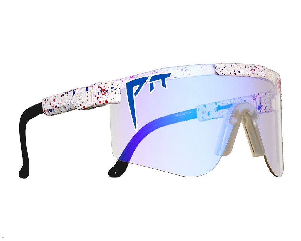 Pit Viper The Merika Night Shades Double Wide Sunglasses White | UK DJBUSG-381