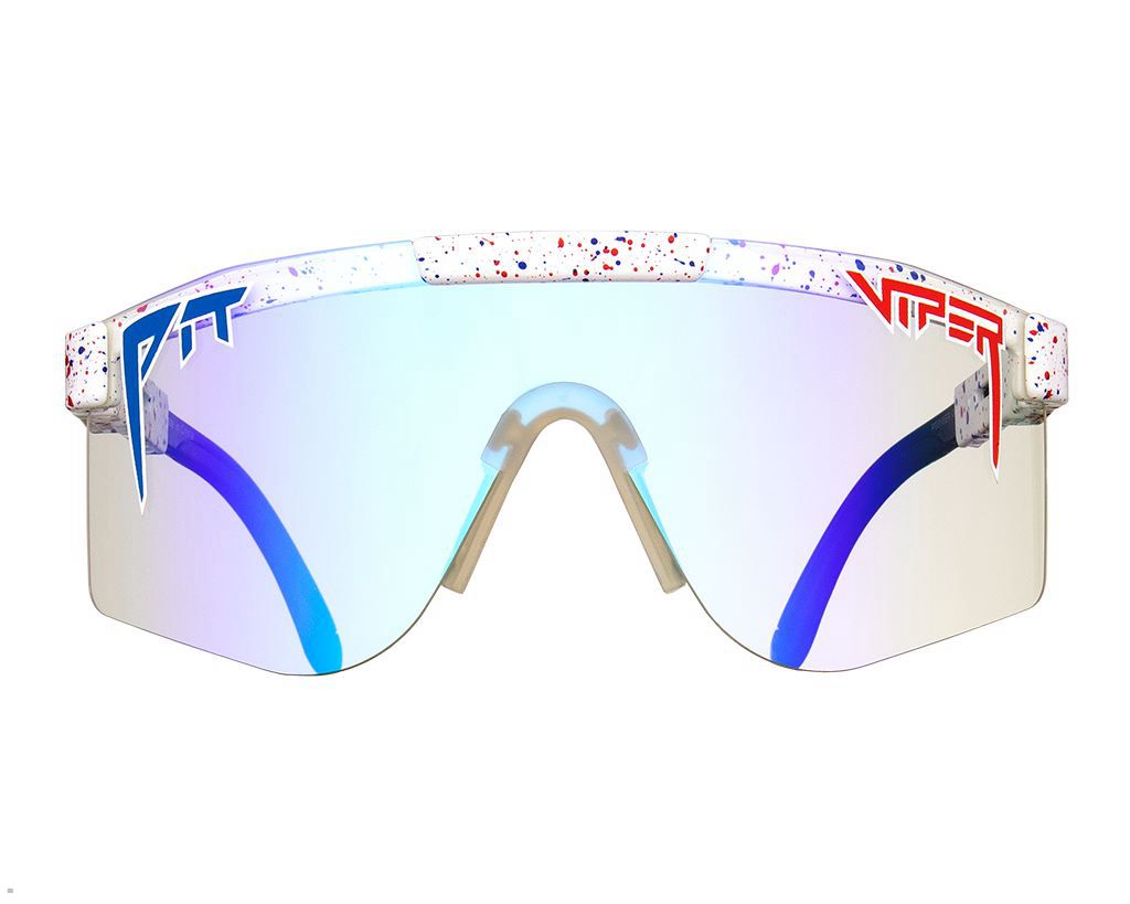 Pit Viper The Merika Night Shades Double Wide Sunglasses White | UK DJBUSG-381