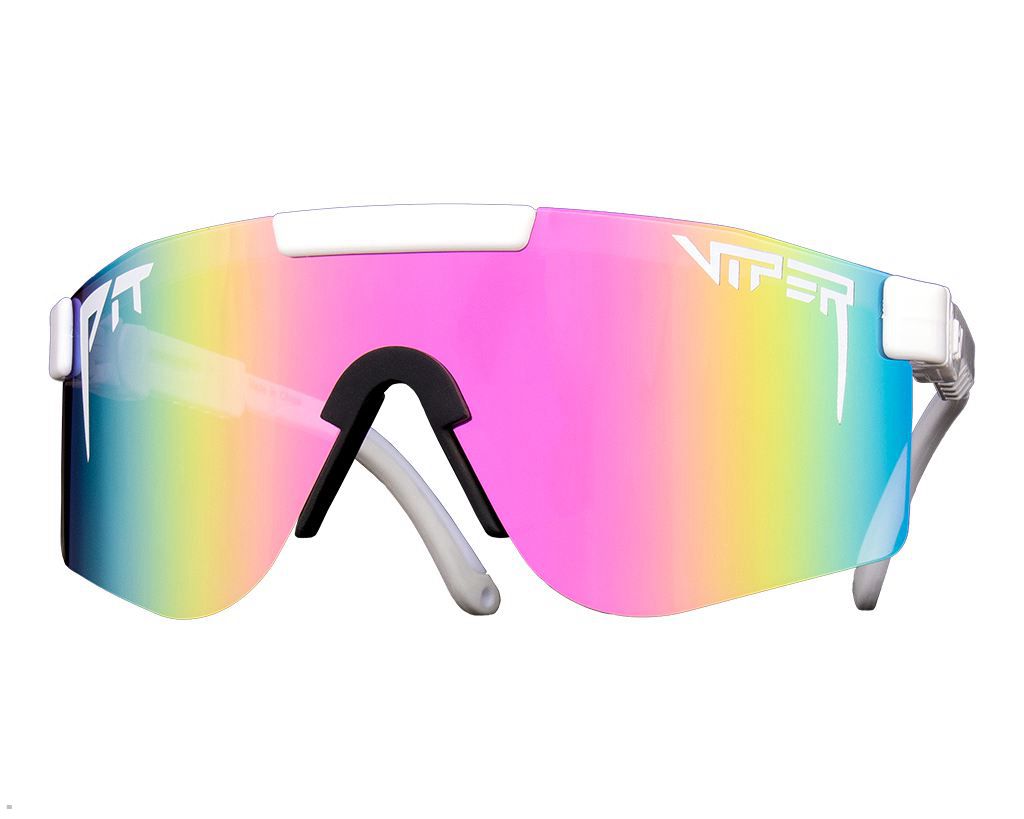 Pit Viper The Miami Nights Double Wide Sunglasses White | UK DPSGWZ-568