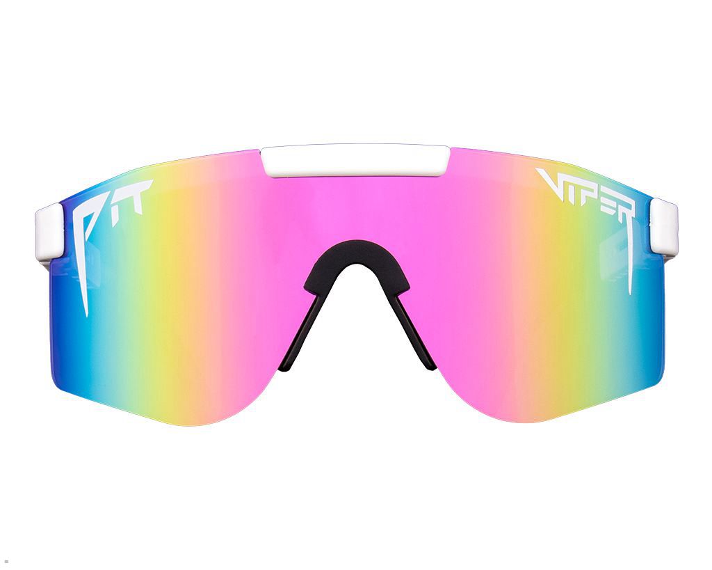 Pit Viper The Miami Nights Double Wide Sunglasses White | UK DPSGWZ-568