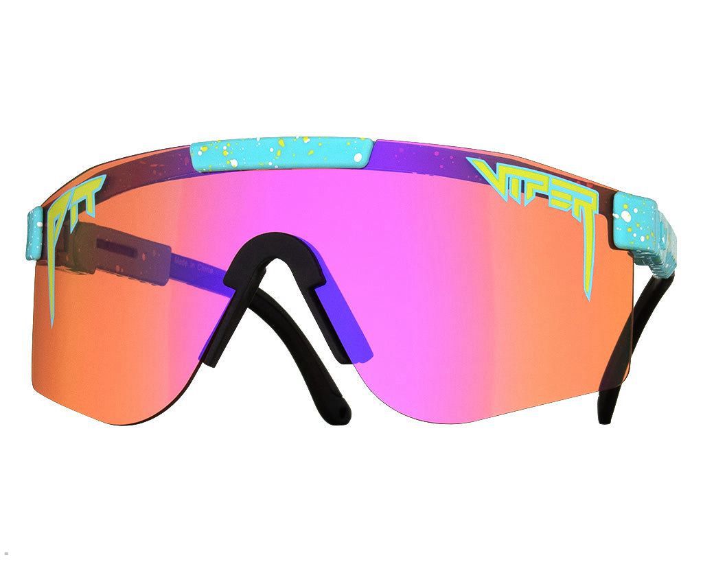 Pit Viper The Motorboat Sunset Double Wide Sunglasses Turquoise | UK BGPXKY-534