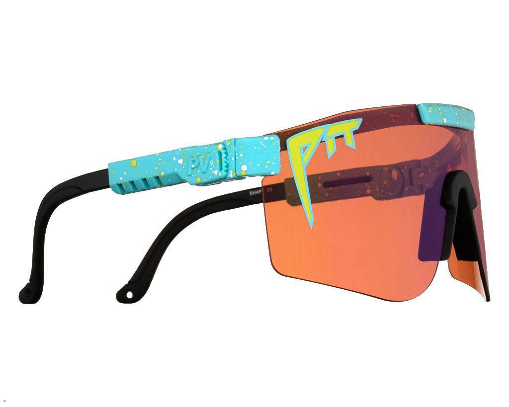 Pit Viper The Motorboat Sunset Double Wide Sunglasses Turquoise | UK BGPXKY-534