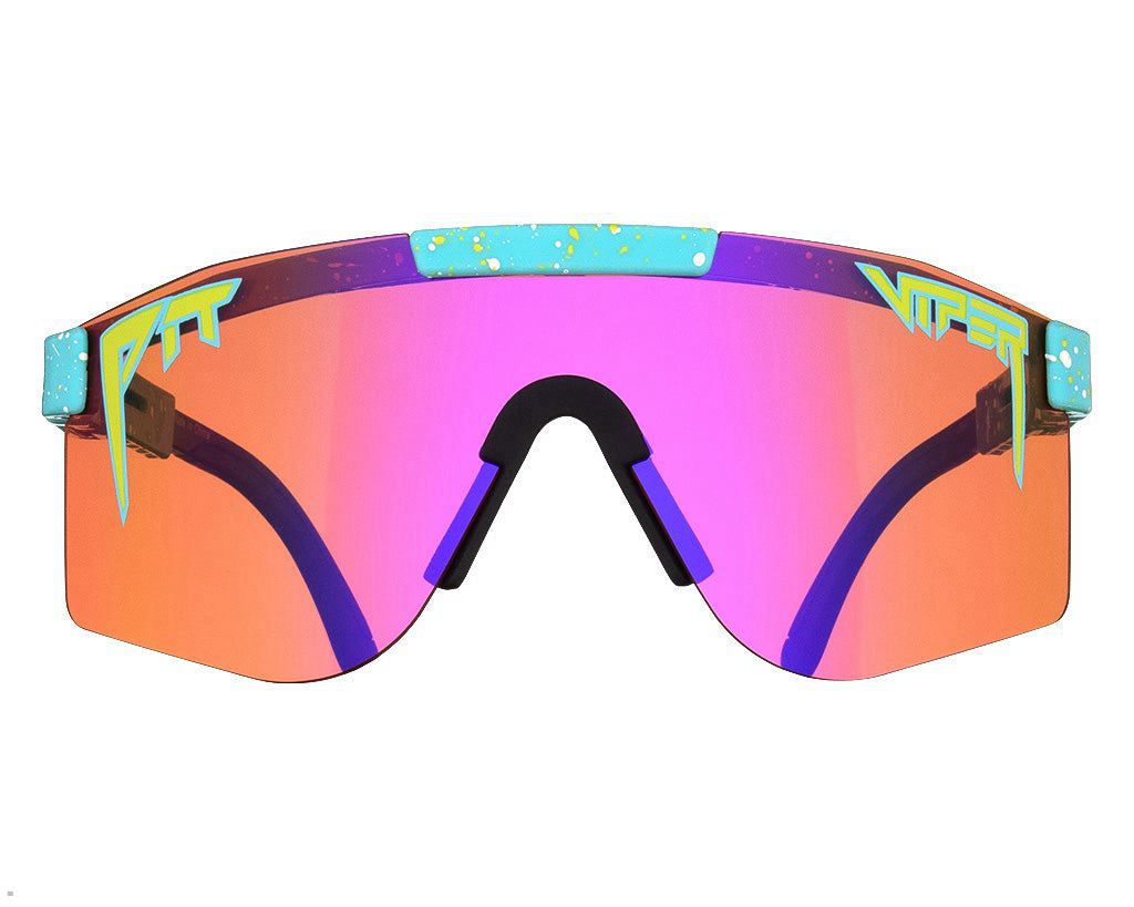 Pit Viper The Motorboat Sunset Double Wide Sunglasses Turquoise | UK BGPXKY-534