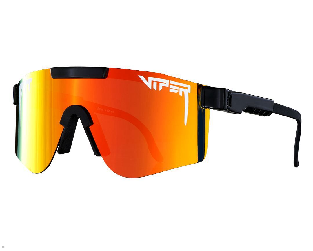 Pit Viper The Mystery Polarized Double Wide Sunglasses Black | UK EGKLXO-106