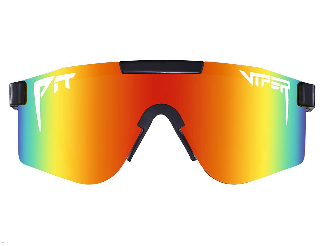 Pit Viper The Mystery Polarized Double Wide Sunglasses Black | UK EGKLXO-106