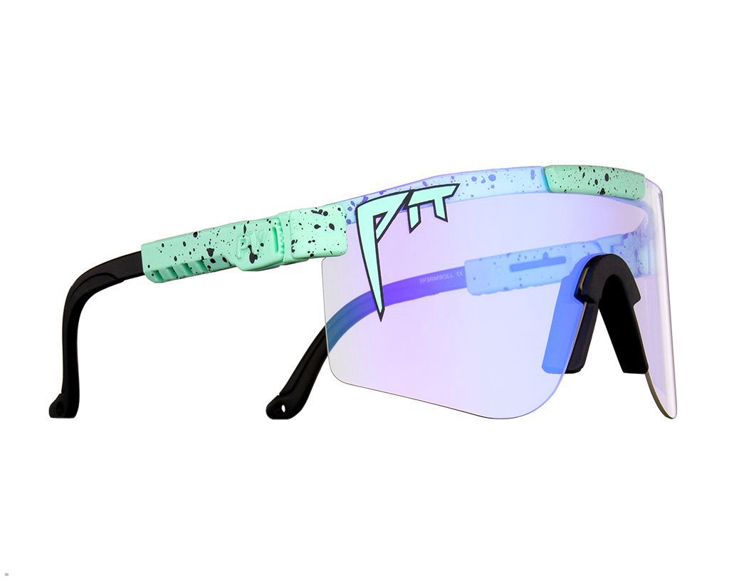 Pit Viper The Poseidon Night Shades Double Wide Sunglasses Turquoise | UK JQTUXN-563