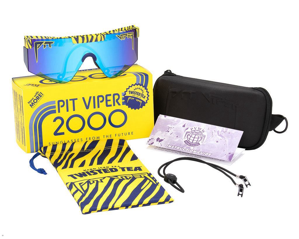 Pit Viper The Twea Party 2 2000s Sunglasses Yellow | UK XIMBLE-491