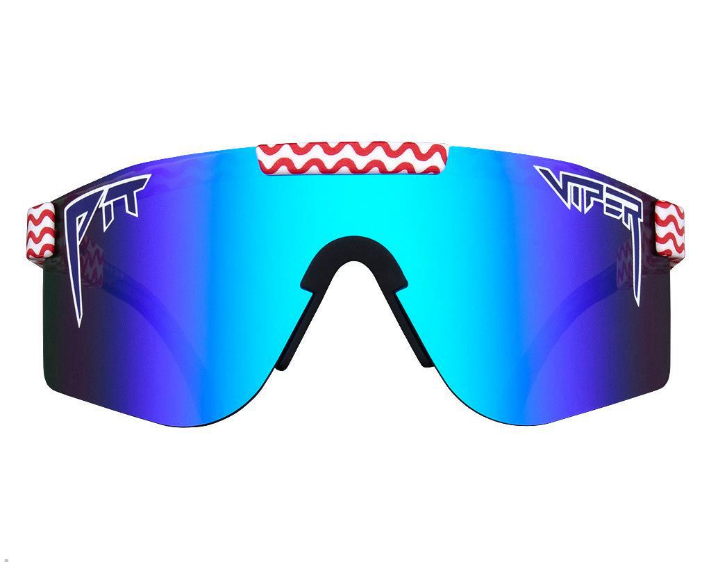 Pit Viper The Yankee Noodle Double Wide Sunglasses Blue | UK VCKIMW-801