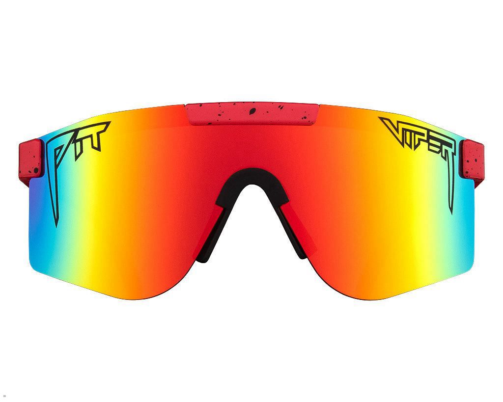 Pit Viper The Hotshot Polarized Double Wide Sunglasses Red | UK QZNPBD-895